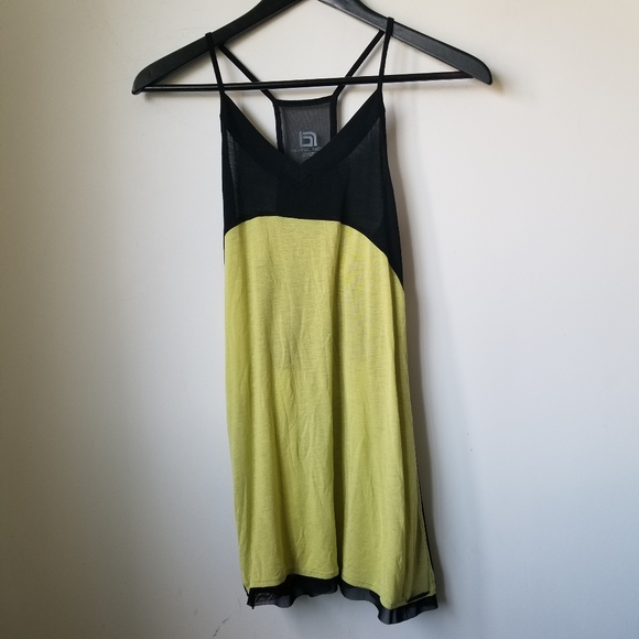 Blanc Noir womens yellow & black tank top - Picture 3 of 11